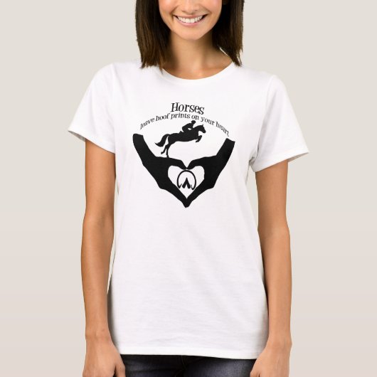 Paarden laten Prints op je hart wit achter T-shirt (Voorkant)