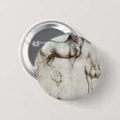 Paarden - Leonardo da Vinci Ronde Button 5,7 Cm (Voorkant /achterkant)