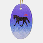 Paarden, liefde en harten keramisch ornament (Links)