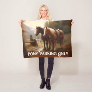 Paarden liften "Pony Parking" Fleece Deken