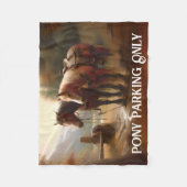 Paarden liften "Pony Parking" Fleece Deken (Voorkant)