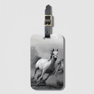 Paarden lopen bagagelabel