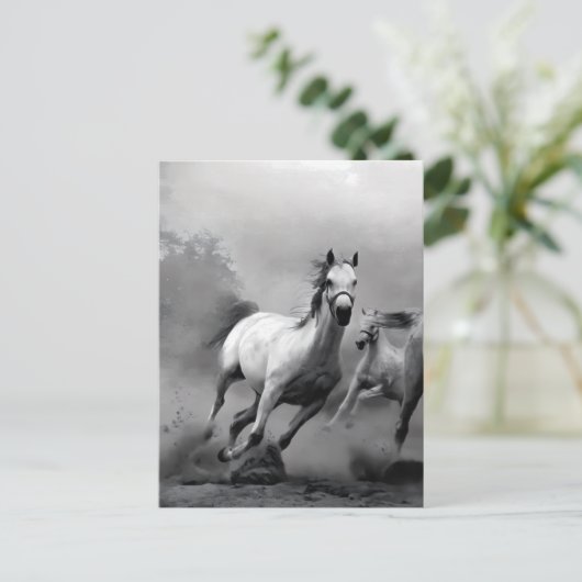 Paarden lopen briefkaart (Staand voorkant)
