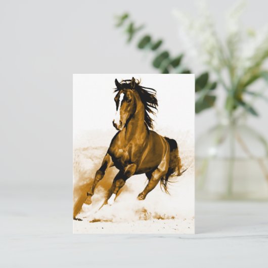 Paarden lopen briefkaart (Staand voorkant)