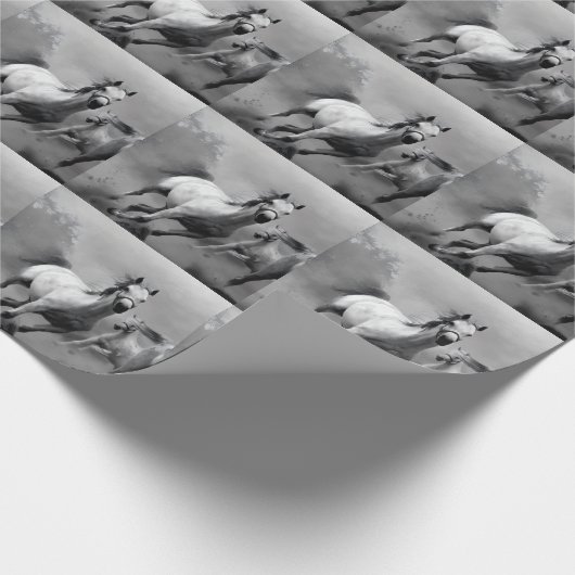Paarden lopen cadeaupapier (Hoek)