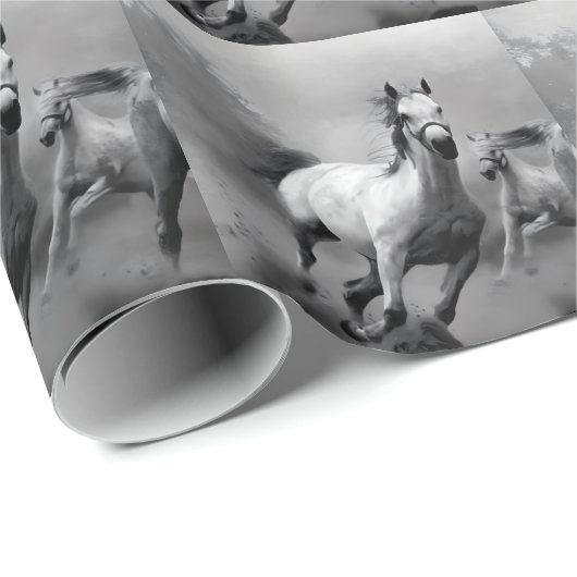 Paarden lopen cadeaupapier (Rol Hoek)