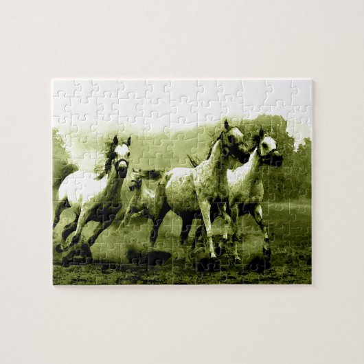 Paarden lopen - Creatieve kunst Legpuzzel (Horizontaal)