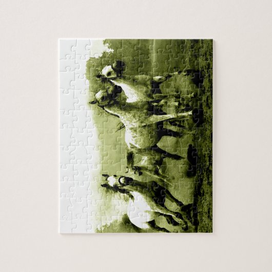 Paarden lopen - Creatieve kunst Legpuzzel (Verticaal)
