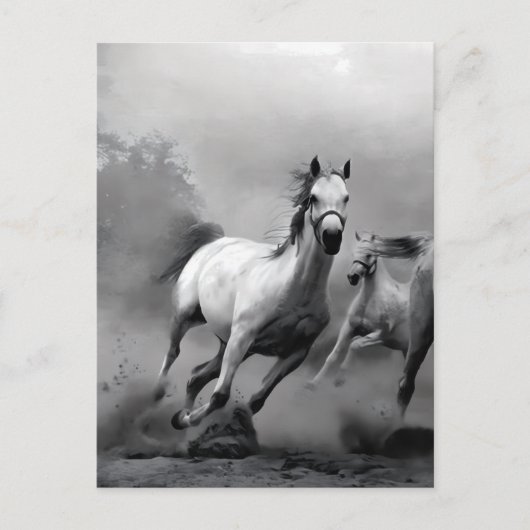 Paarden lopen feestdagenkaart (Voorkant)