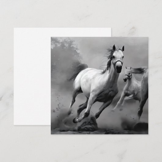 Paarden lopen feestdagenkaart (Voorkant / Achterkant)