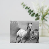 Paarden lopen feestdagenkaart (Staand voorkant)