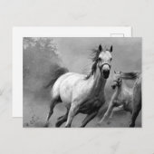 Paarden lopen feestdagenkaart (Voorkant / Achterkant)