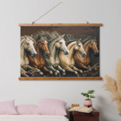 Paarden lopen hangend wandkleed (Slaapkamer)