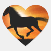 Paarden lopen hart sticker (Voorkant)