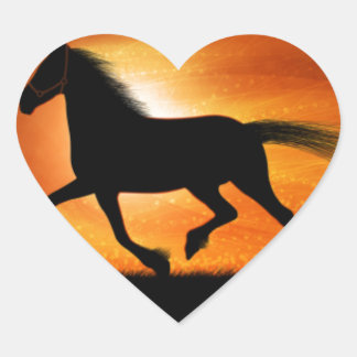 Paarden lopen hart sticker