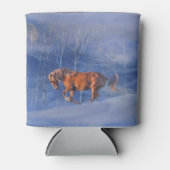 Paarden lopen in de sneeuwKoelbox Blikjeskoeler (Voorkant)