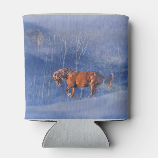 Paarden lopen in de sneeuwKoelbox Blikjeskoeler (Achterkant)