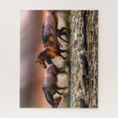 Paarden lopen in de waterpuzzel legpuzzel (Verticaal)