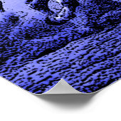 Paarden lopen in een blauw nachtkunstwerk poster (Hoek)