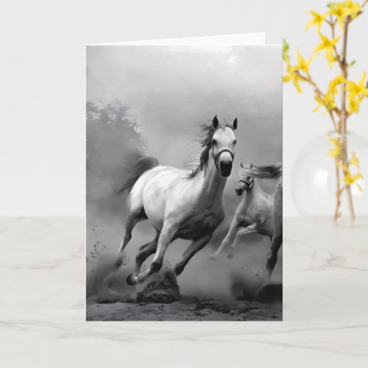 Paarden lopen kaart (Gele Bloem)