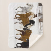 Paarden lopen op de Hideout Ranch Sherpa Deken (Voorkant)