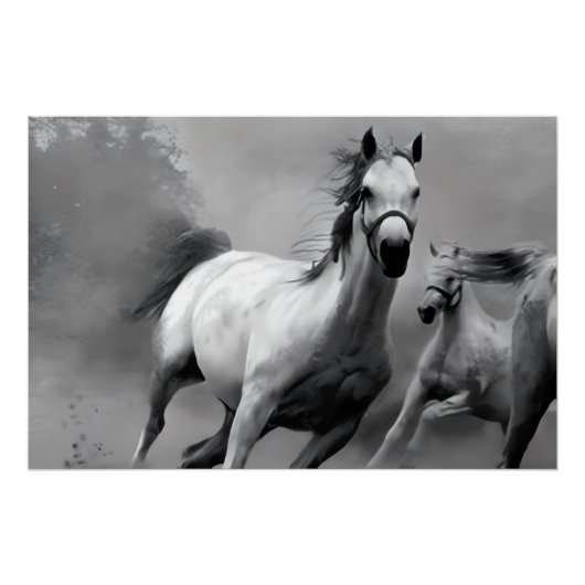 Paarden lopen perfect poster (Voorkant)