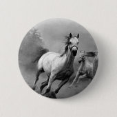 Paarden lopen ronde button 5,7 cm (Voorkant)