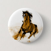 Paarden lopen ronde button 5,7 cm (Voorkant)