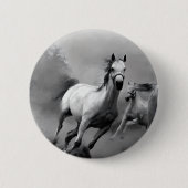Paarden lopen ronde button 5,7 cm (Voorkant)