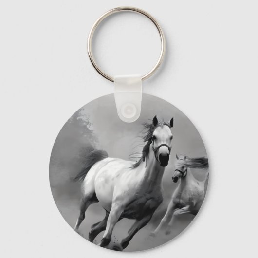 Paarden lopen sleutelhanger (Voorkant)