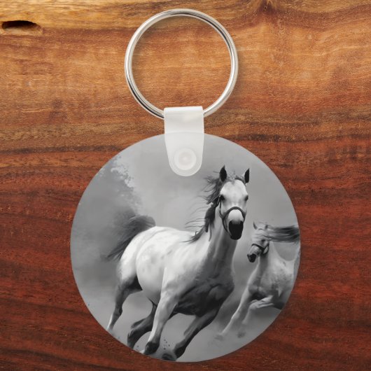 Paarden lopen sleutelhanger (Voorkant)