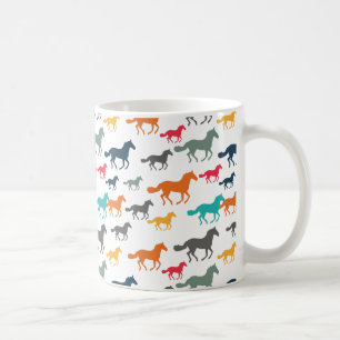 Paarden lopen - Turquoise Red Grey Koffiemok