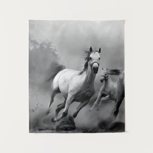 Paarden lopen wandkleed (Voorkant)