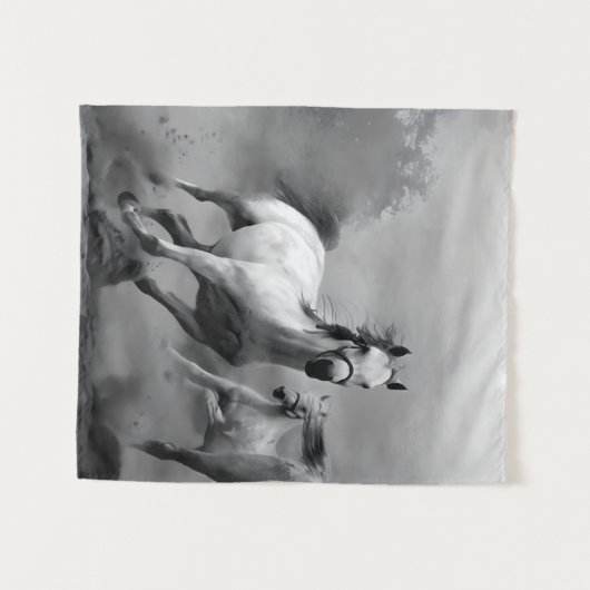 Paarden lopen wandkleed (Voorkant (horizontaal))