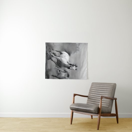 Paarden lopen wandkleed (In Situ (horizontaal))