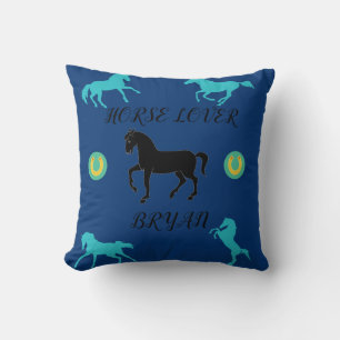 Paarden Lover gooien kussen met een persoonlijke n