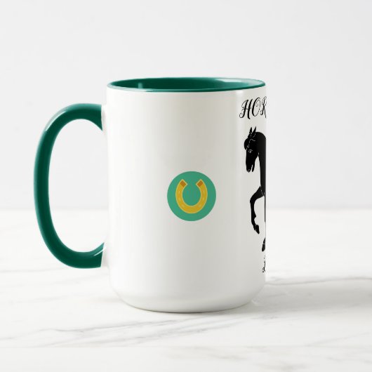 Paarden Lover twee tonde mok met een persoonlijke  (Links)