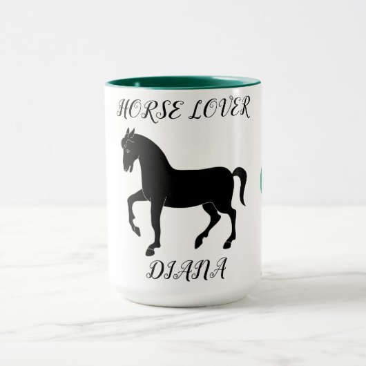 Paarden Lover twee tonde mok met een persoonlijke (Midden)