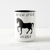 Paarden Lover twee tonde mok met een persoonlijke  (Midden)