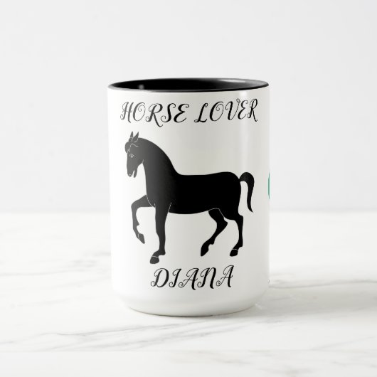 Paarden Lover twee tonde mok met een persoonlijke (Midden)