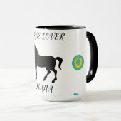 Paarden Lover twee tonde mok met een persoonlijke  (Voorkant rechts)