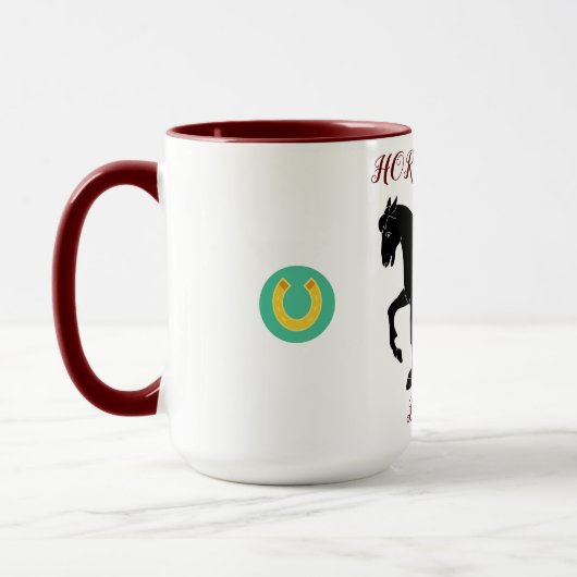 Paarden Lover twee tonde mok met een persoonlijke  (Links)