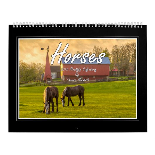 Paarden Maandelijkse kalender 2018 door Tom Minuto (Hoes)