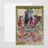 Paarden maken appeltaart feestdagenkaart (Voorkant / Achterkant)