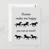 Paarden maken me blij dat je niet zo veel grappige briefkaart (Voorkant / Achterkant)