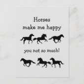 Paarden maken me blij dat je niet zo veel grappige briefkaart (Voorkant)
