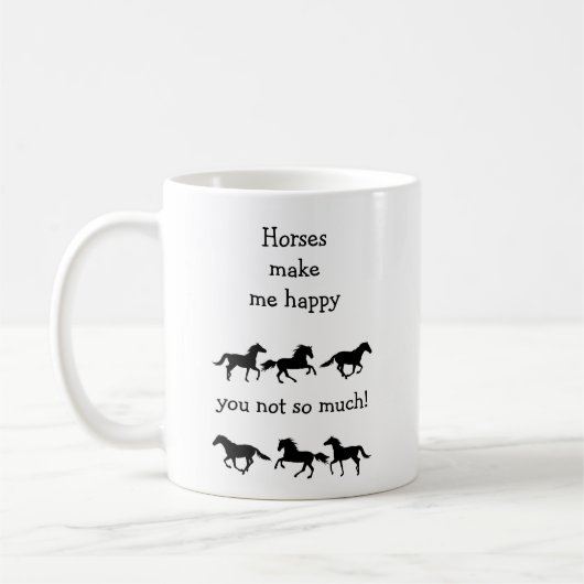 Paarden maken me blij dat je niet zo veel grappige koffiemok (Links)