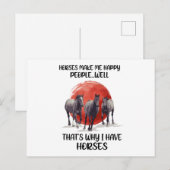 Paarden maken me blij dat mensen voor paardenoverv briefkaart (Voorkant / Achterkant)