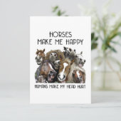 Paarden maken me gelukkig kaart (Staand voorkant)