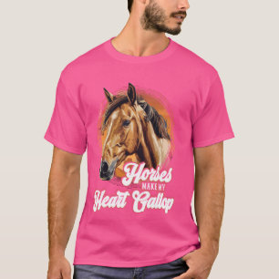 Paarden maken mijn hart galop met een schattig paa t-shirt